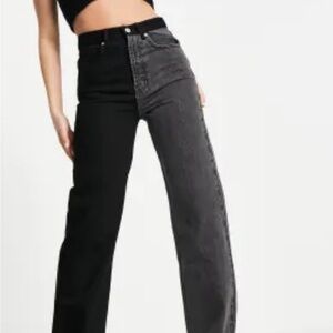 ASOS Topshop two tone baggy jeans